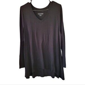 Soft Surroundings Petites Sublime Long Sleeve Tee in Black Size Petite Large